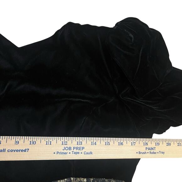 80s VTG Jessica McClintock Velvet Victorian Gown Medium Lace Formal Holiday - Picture 10 of 11